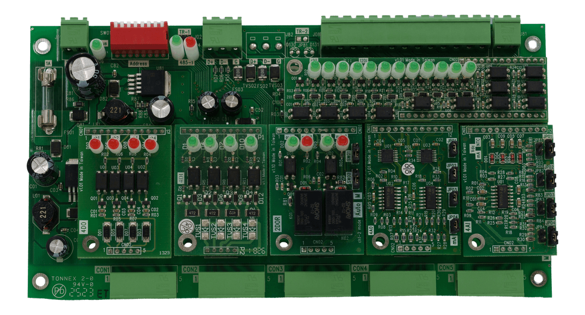 LLD-ModbusIO-01 裸板(已裝模組) 正面 遠端 I/O 控制器